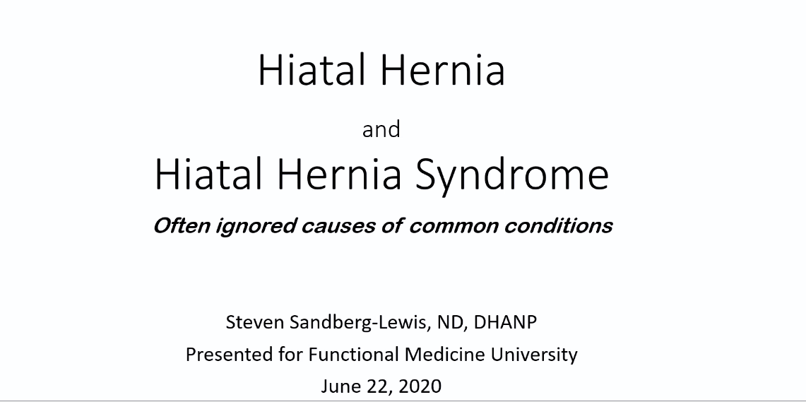 Hiatal Hernia Syndrome | Dr Steven Sandberg Lewis