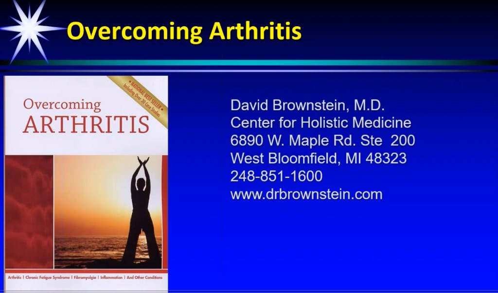 overcoming arthritis david brownstein