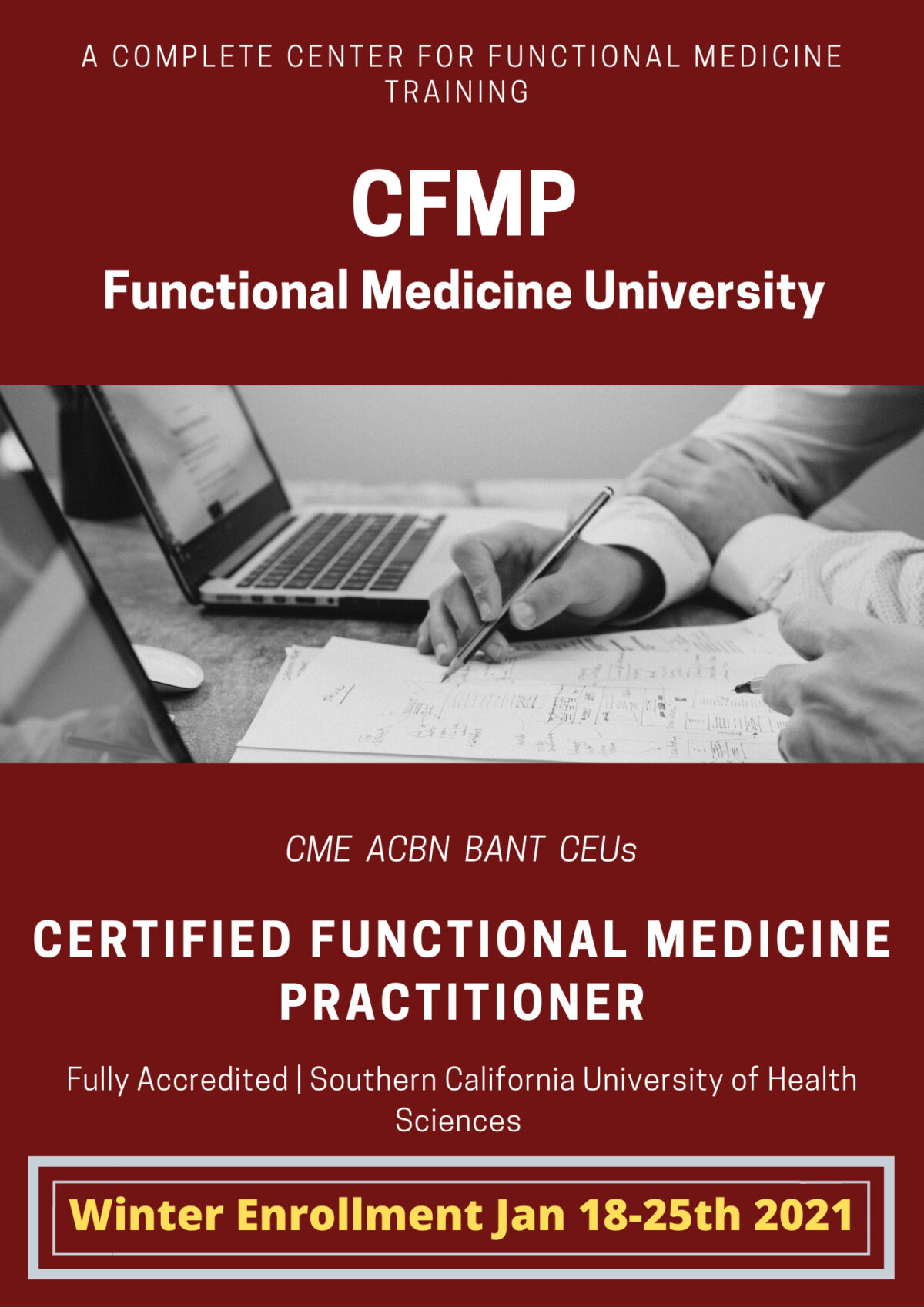 Winter Enrollment for the CFMP Certified Functional Medicine Practitioner Course at FMU